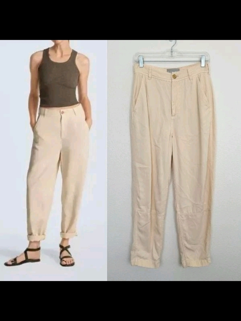 Everlane Beige Cropped Ankle Pants